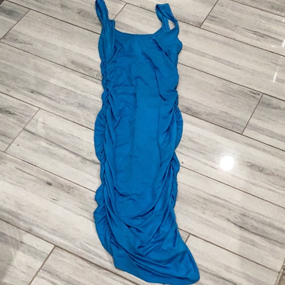 Elegant Blue Sleeveless Dress